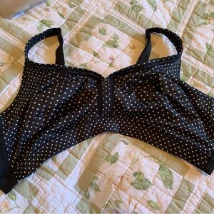 Cacique Black and White Polka Dot Bra with Wide Straps